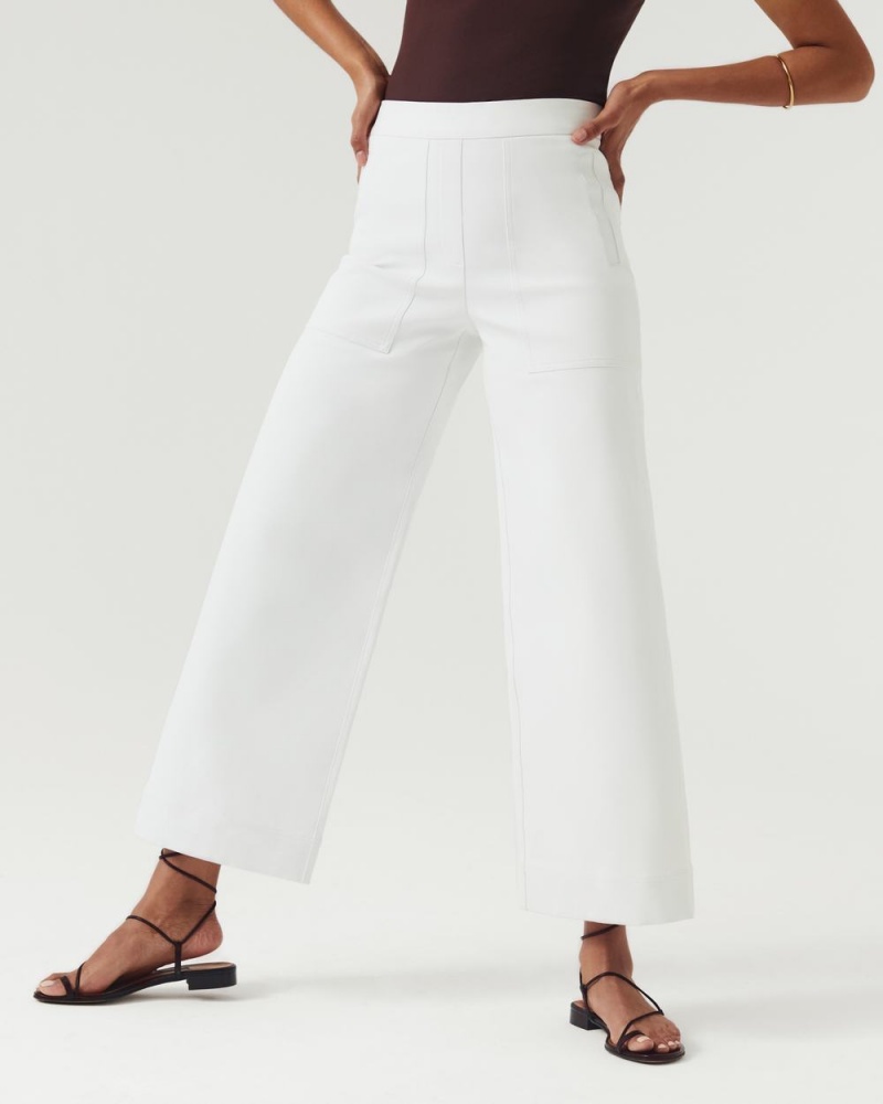 Spanx On-the-Go Wide Leg Pant with Ultimate Opacity Technology White | BFXGOPS-50