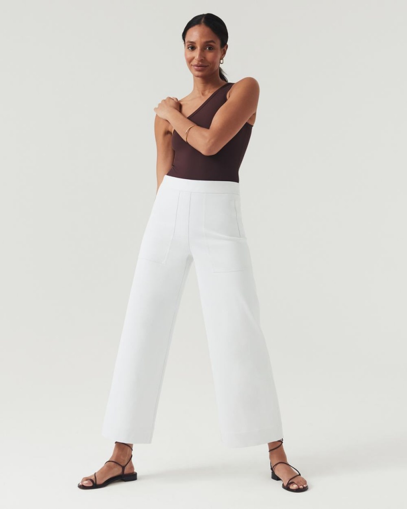 Spanx On-the-Go Wide Leg Pant with Ultimate Opacity Technology White | BFXGOPS-50