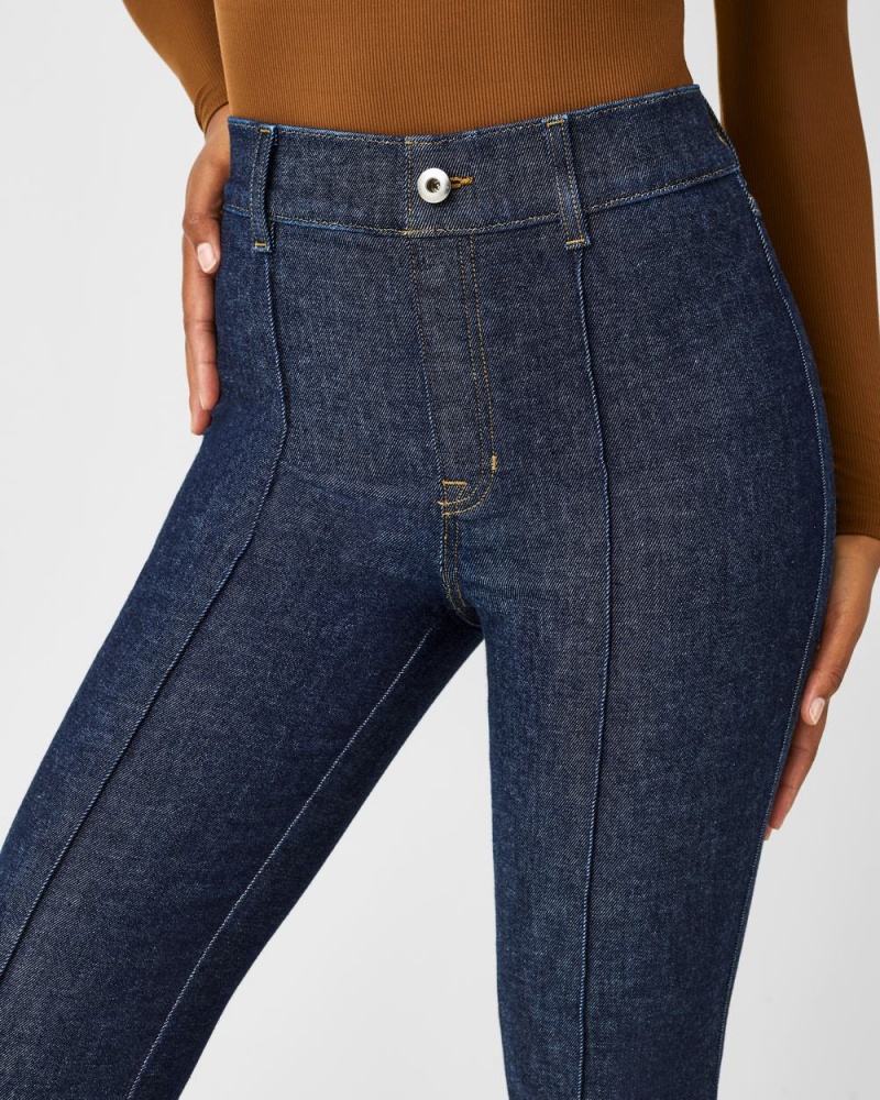 Spanx Pintuck Flare Jeans Indigo | AZCEBGX-89