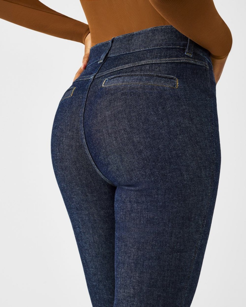 Spanx Pintuck Flare Jeans Indigo | AZCEBGX-89