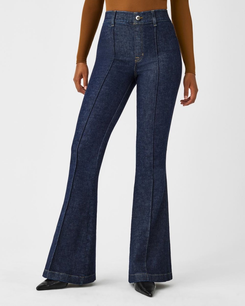 Spanx Pintuck Flare Jeans Indigo | AZCEBGX-89