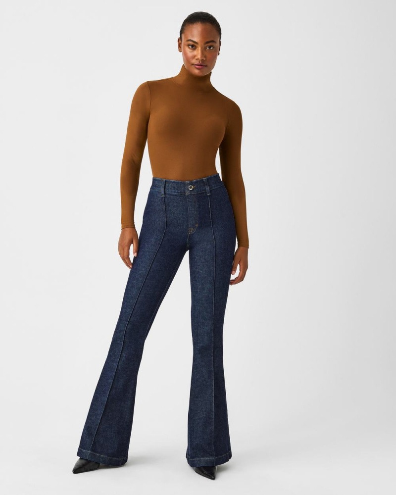 Spanx Pintuck Flare Jeans Indigo | AZCEBGX-89