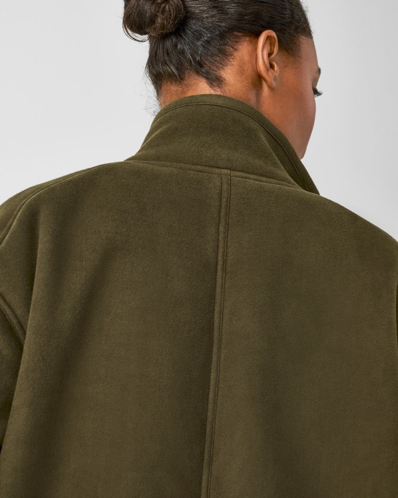 Spanx Reversible Suede Sherpa Jacket Green | TLDPMKO-42