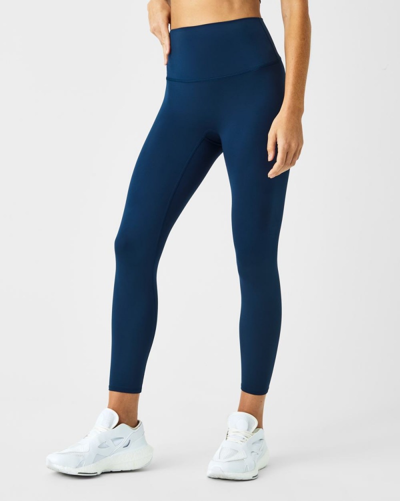 Spanx Soft & Smooth Active 7/8 Leggings Navy | MXYIZJH-26