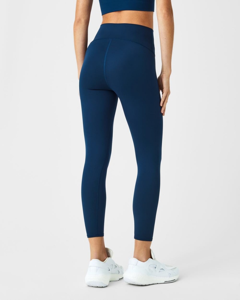 Spanx Soft & Smooth Active 7/8 Leggings Navy | MXYIZJH-26