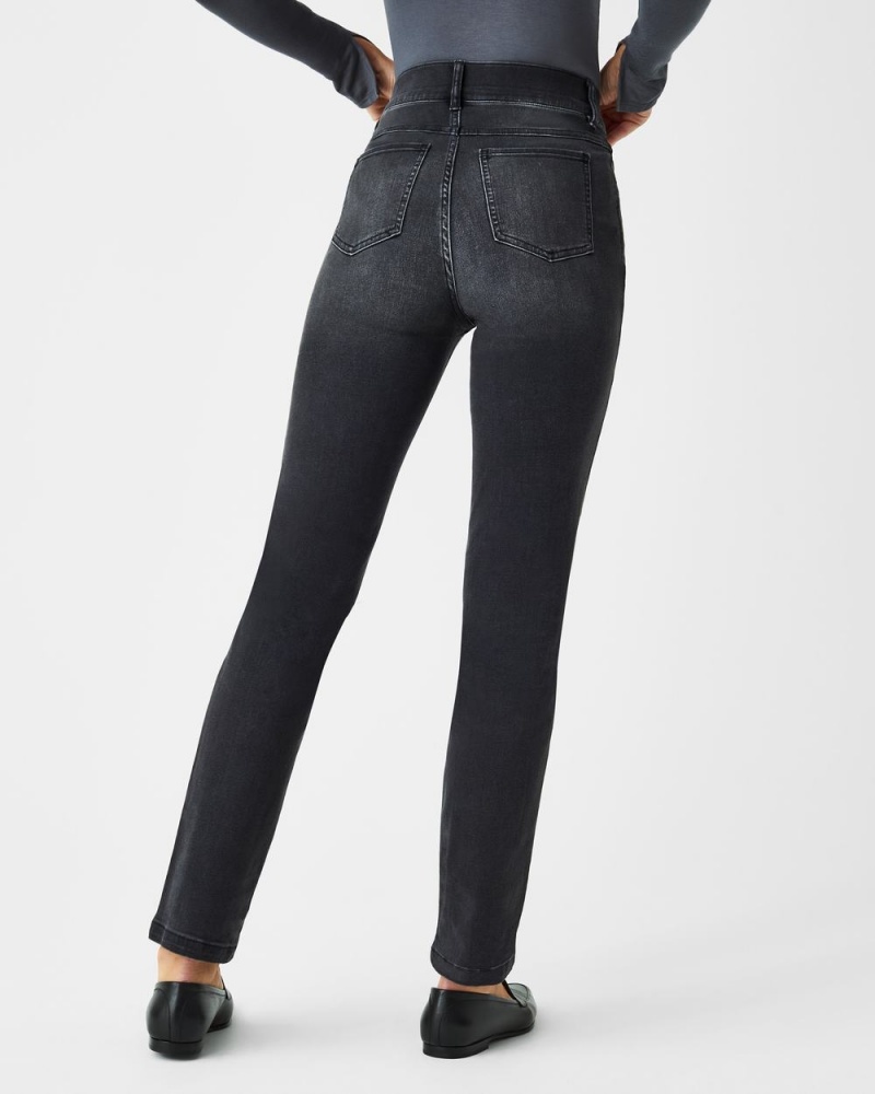 Spanx Straight Leg Jeans Black | KZBLWSJ-15