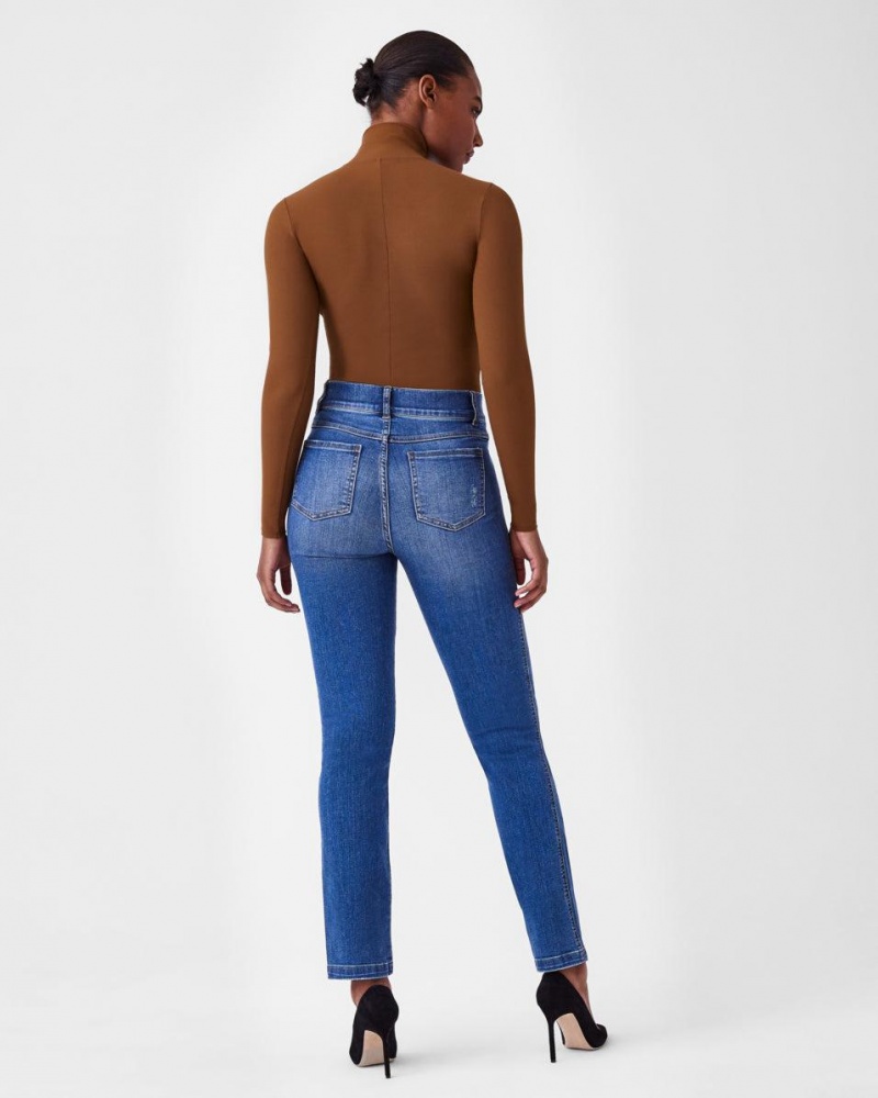 Spanx Straight Leg Jeans Indigo | FLGWIMN-56