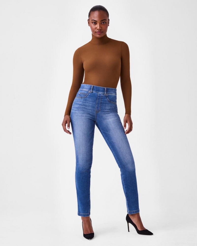 Spanx Straight Leg Jeans Indigo | FLGWIMN-56