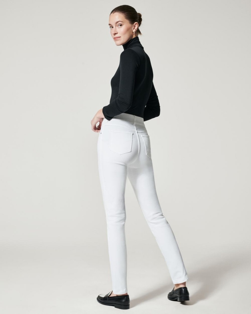 Spanx Straight Leg Jeans White | INLSZBA-37