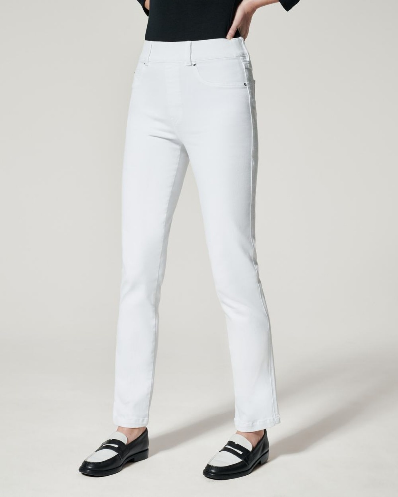 Spanx Straight Leg Jeans White | INLSZBA-37