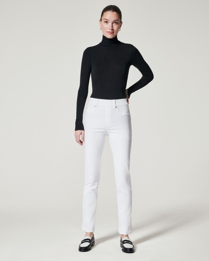 Spanx Straight Leg Jeans White | INLSZBA-37