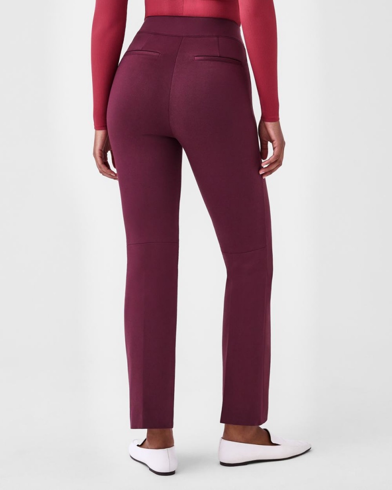 Spanx The Perfect Pant, Kick Flare in Orange Pop Plaid Jacquard Fuchsia | HGDMRYQ-59