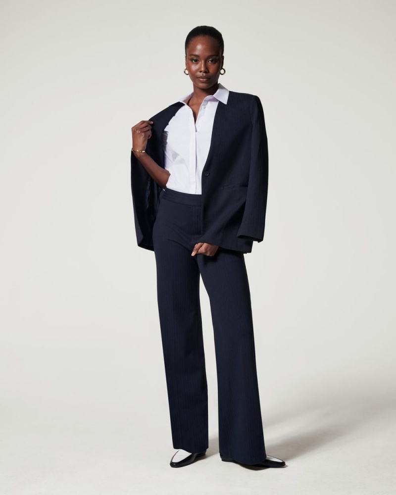 Spanx The Perfect Pant, Wide Leg Navy / Grey | WGARMSO-73