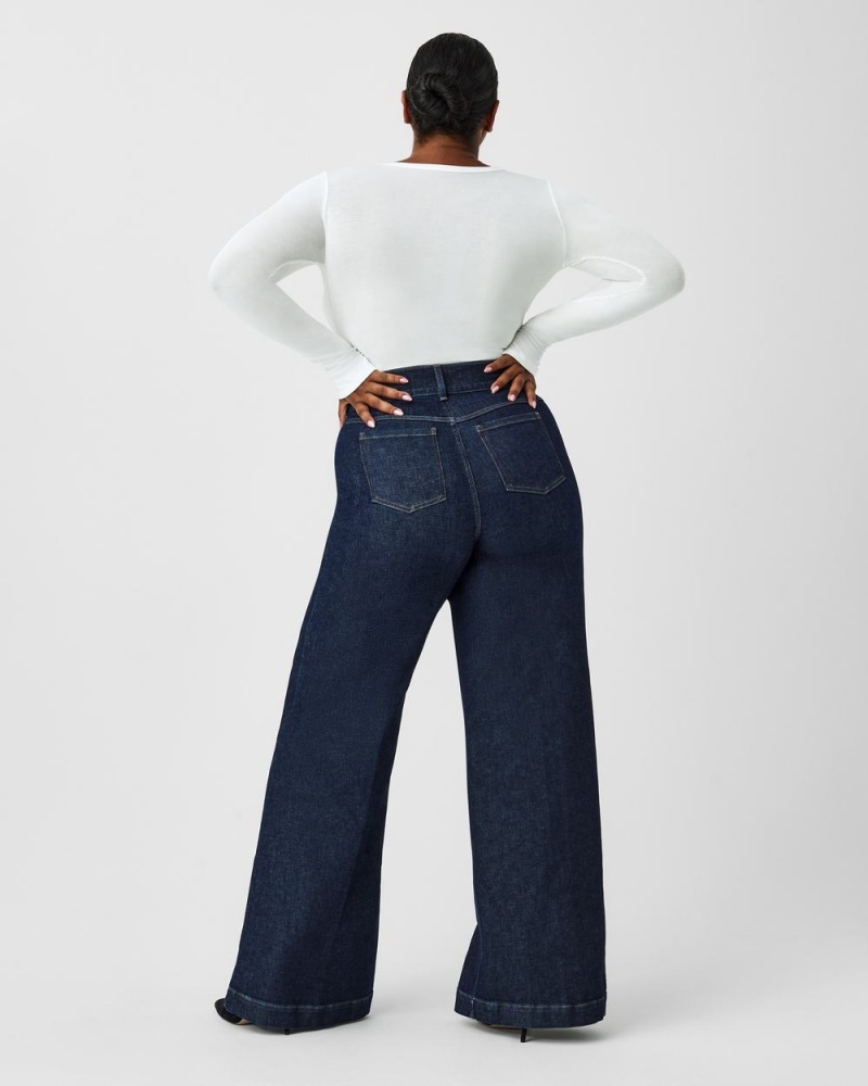 Spanx Wide Leg Jeans Indigo | JORBVFM-49