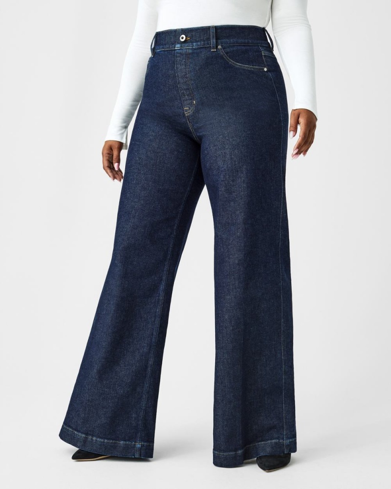 Spanx Wide Leg Jeans Indigo | JORBVFM-49