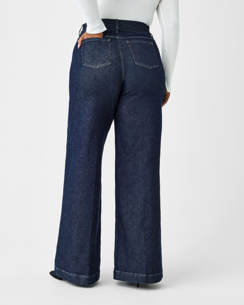 Spanx Wide Leg Jeans Indigo | JORBVFM-49