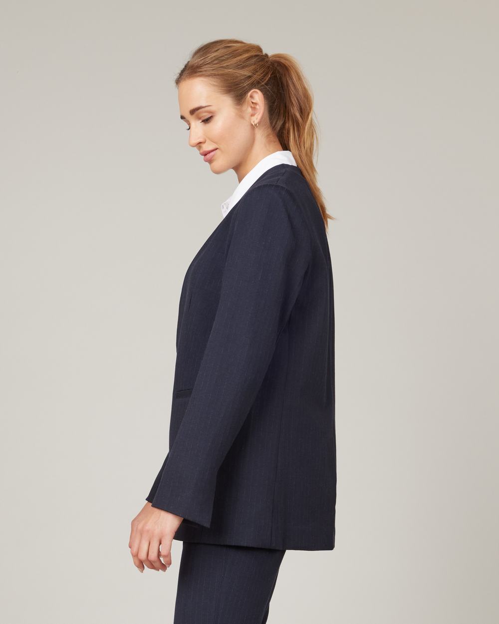 Spanx The Perfect Oversized Blazer Navy / Grey | WFMXVDE-75