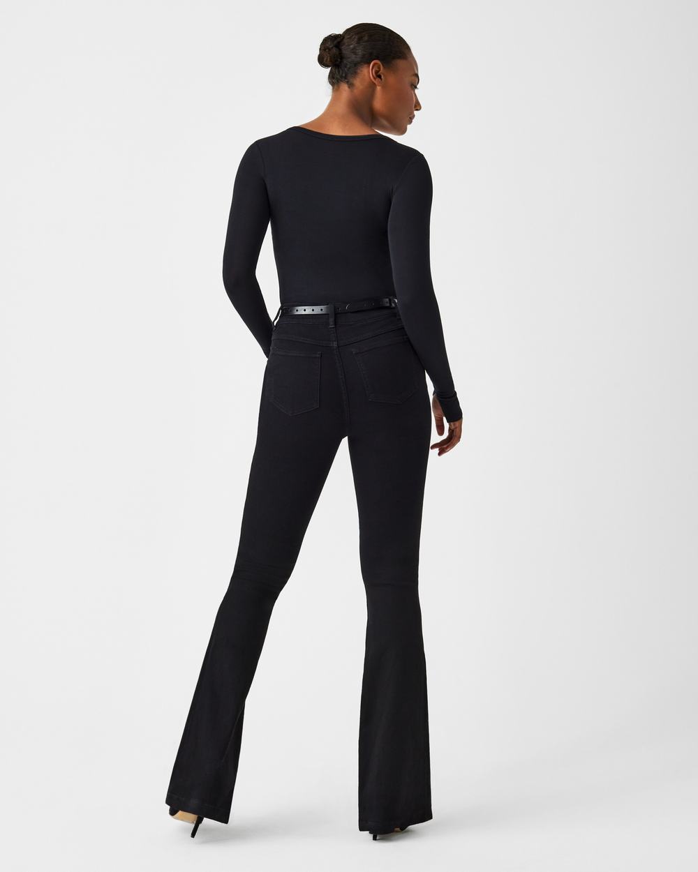 Spanx Better Base Long Sleeve Crew Black | ZYGQKNS-73