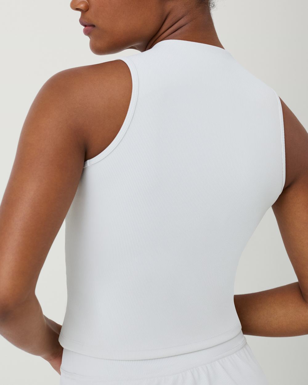 Spanx Contour Rib Mock Neck Tank Light Grey | EYKTCAJ-90