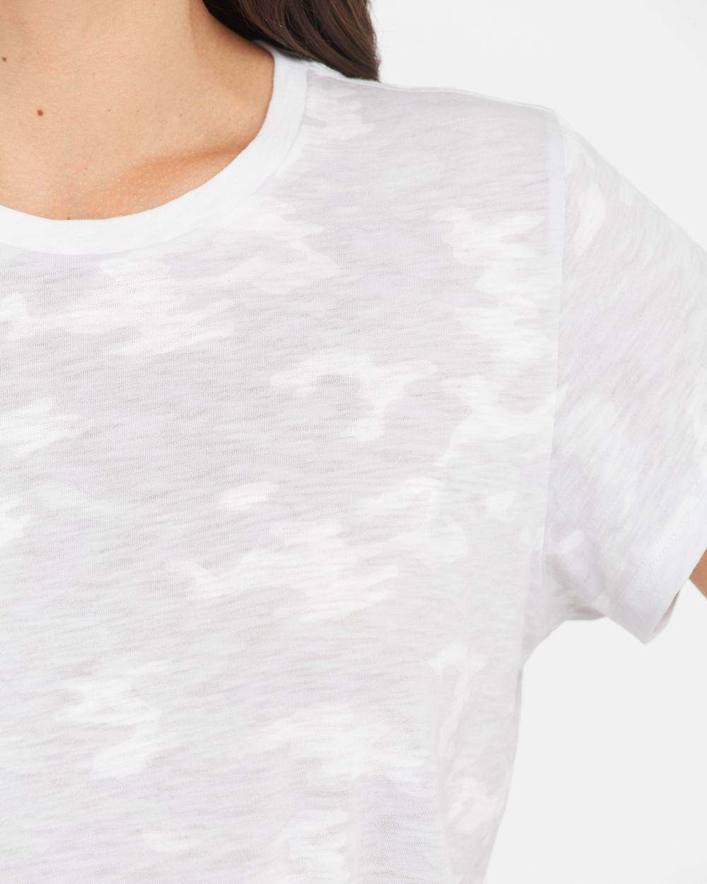 Spanx Pima Cotton Printed Graphic Tee White Camo | DOJBVXZ-78