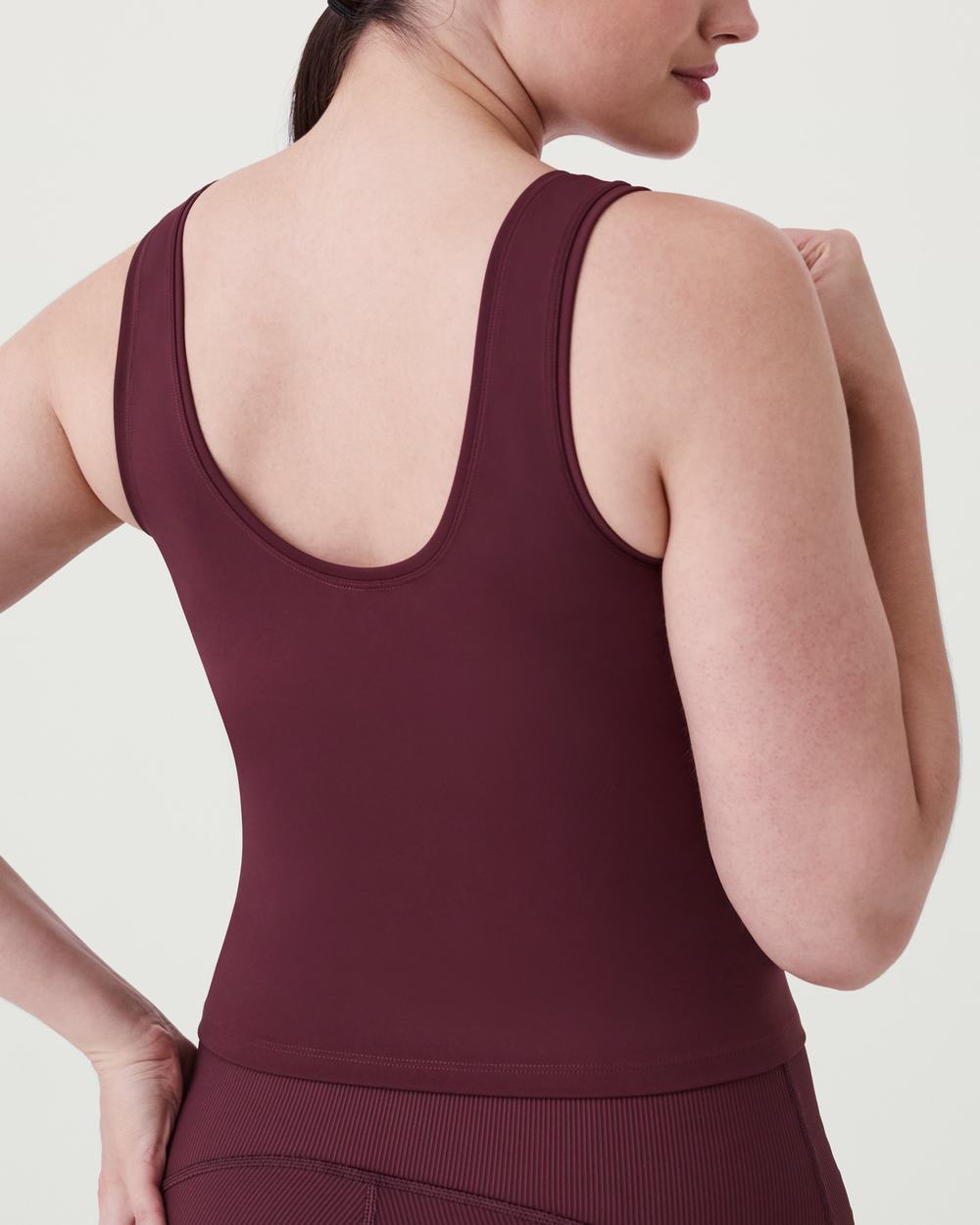 Spanx The Get Moving Fitted Tank Burgundy | UGJZHNO-49