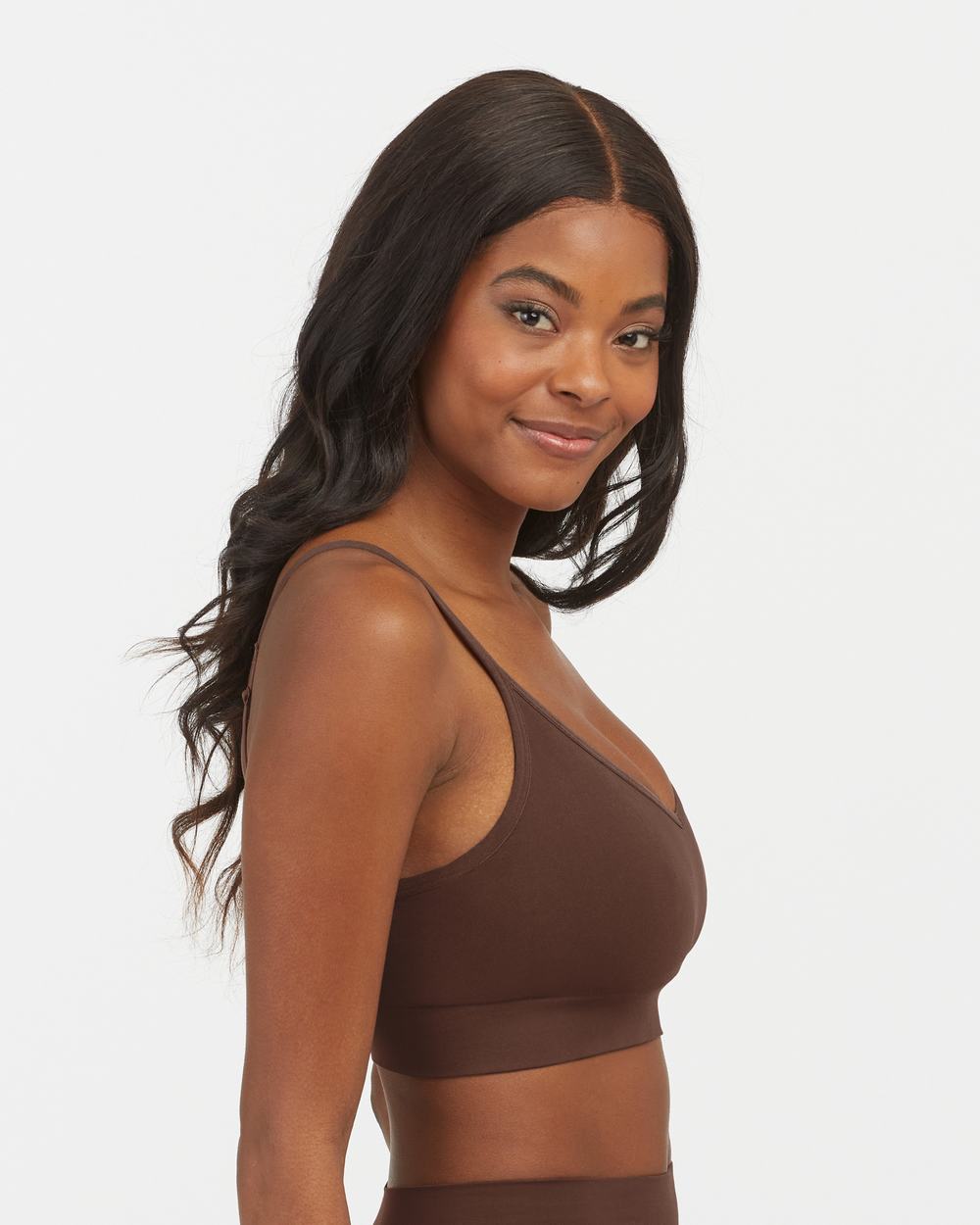 Spanx EcoCare Seamless Shaping Longline Bralette Brown | ZSBGUQN-71