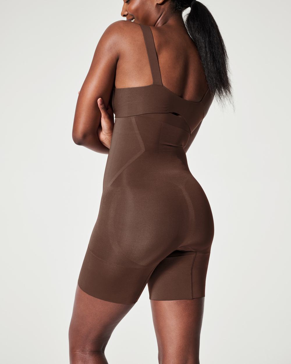 Spanx OnCore High-Waisted Mid-Thigh Short Brown | PUYMWSI-50