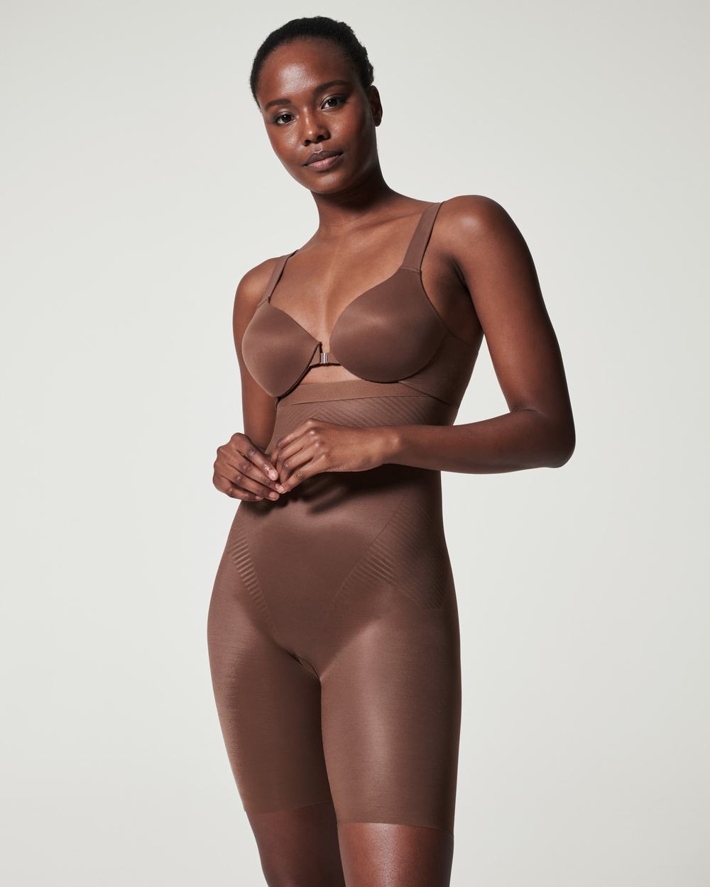 Spanx Thinstincts® 2.0 High-Waisted Mid-Thigh Short Brown | GNCDRMH-92