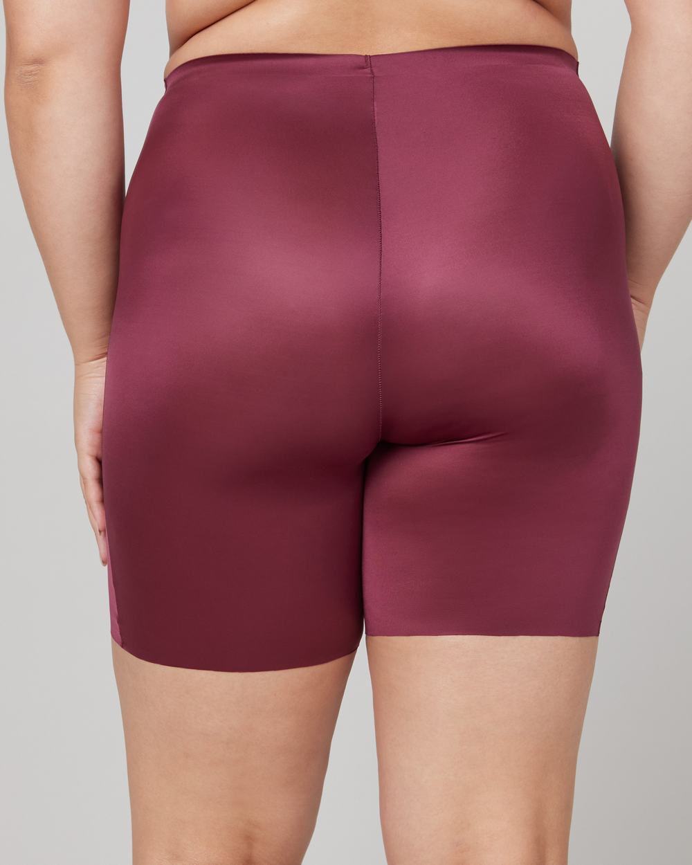 Spanx Shaping Satin Mid-thigh Short Burgundy | HUORCZB-82