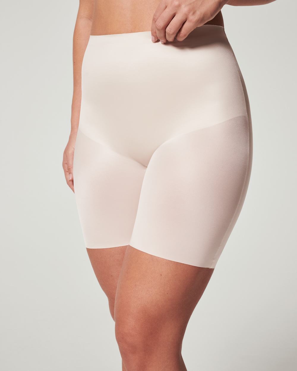 Spanx Shaping Satin Mid-thigh Short Beige | UONTWYL-41