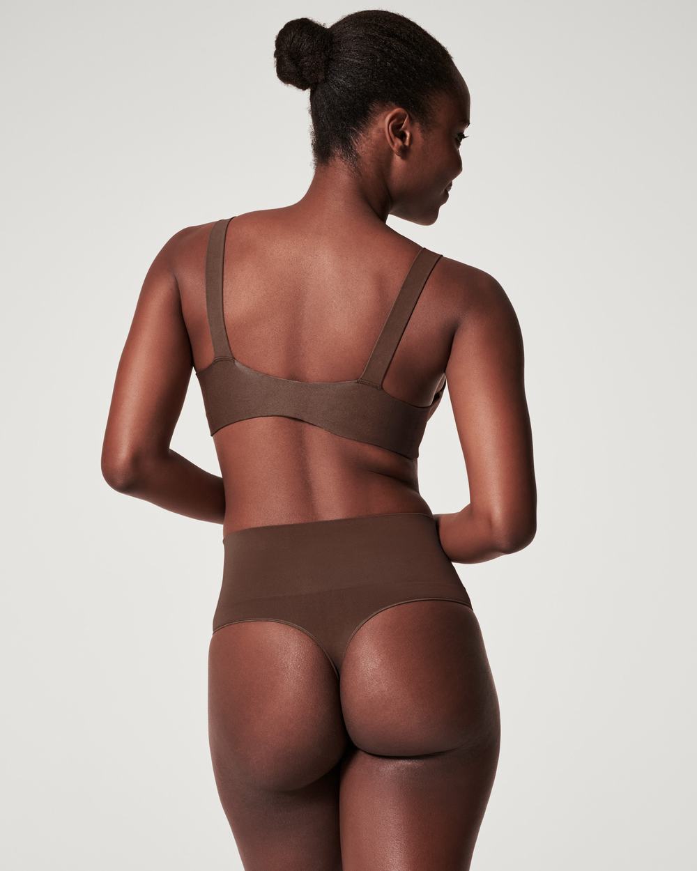 Spanx EcoCare Seamless Shaping Thong Brown | DCAFVTO-01