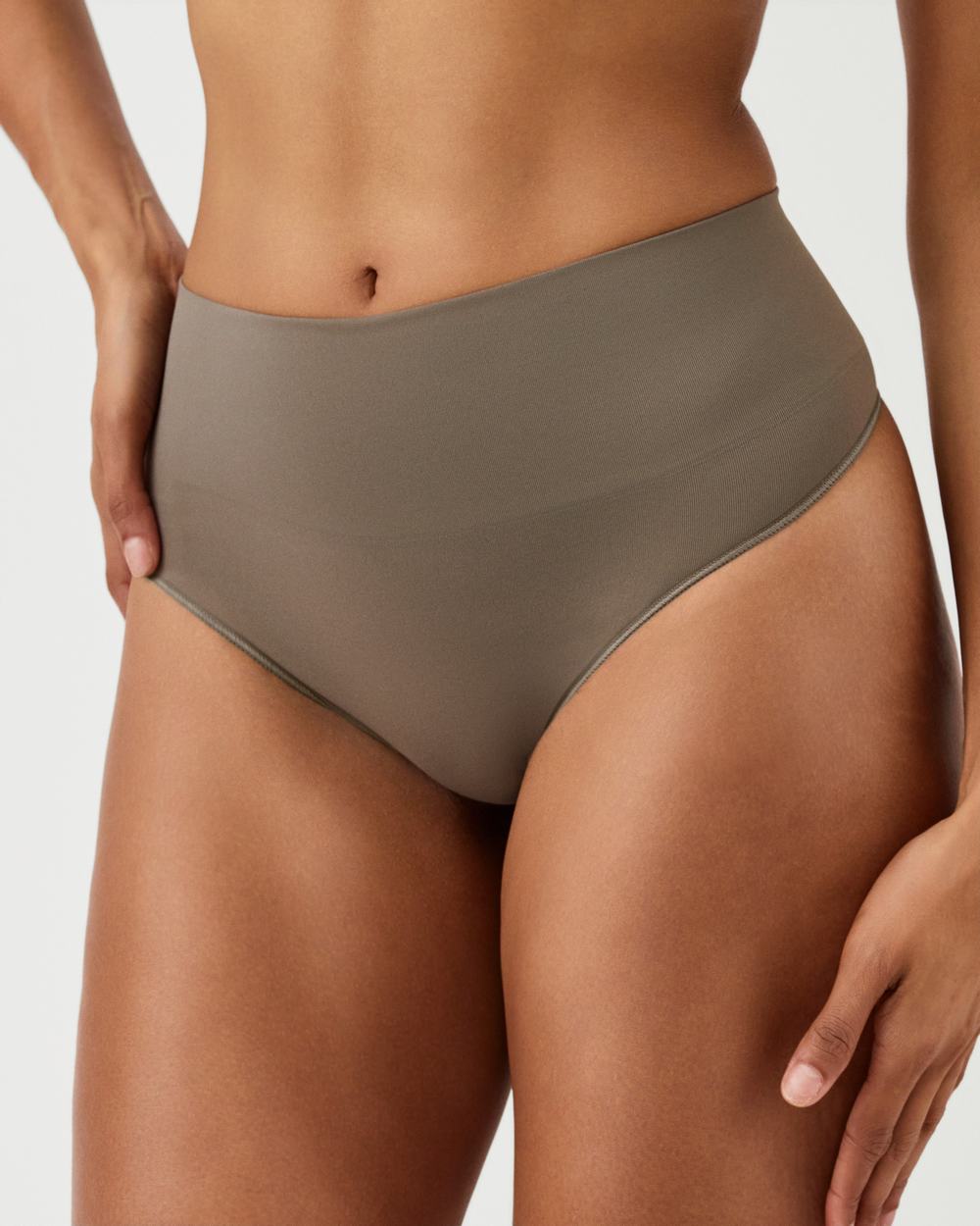 Spanx EcoCare Seamless Shaping Thong Olive | FBEMJZA-45