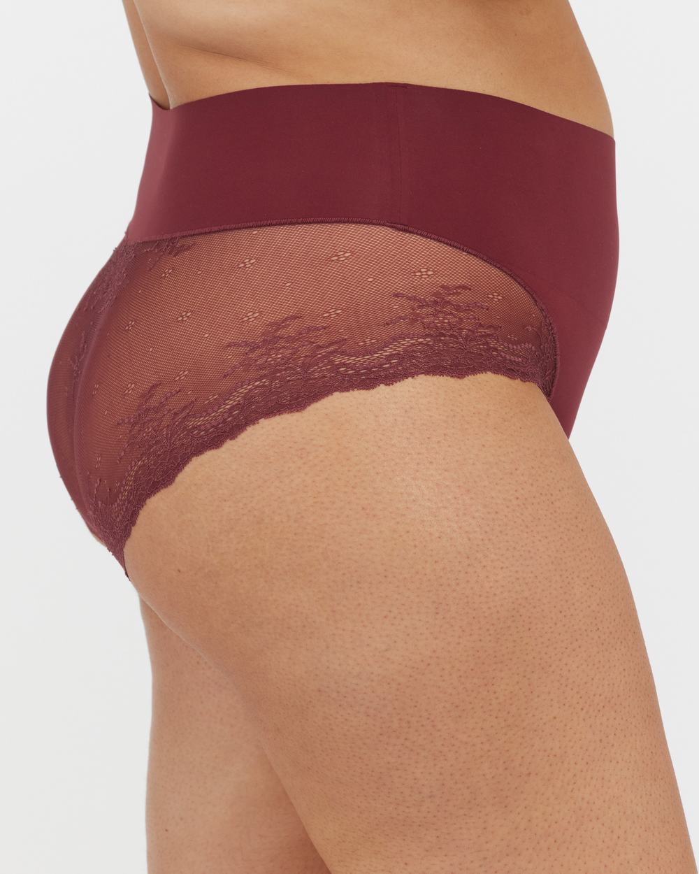 Spanx Undie-tectable® Lace Hi-Hipster Panty Burgundy | SDOTNZM-72