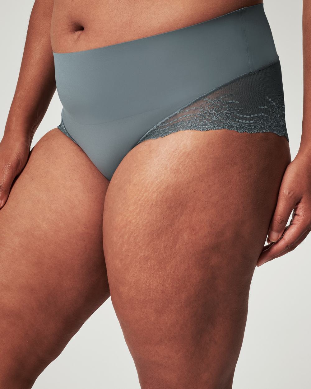 Spanx Undie-tectable® Lace Hi-Hipster Panty Blue Grey | DIZHLQO-13